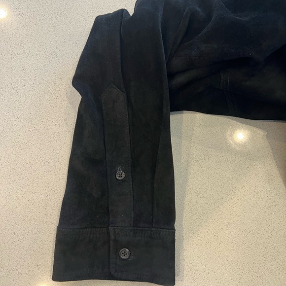 Vintage Ralph Lauren Black Leather Suede Jacket / Shirt 3X Plus Size Shacket - Picture 12 of 16